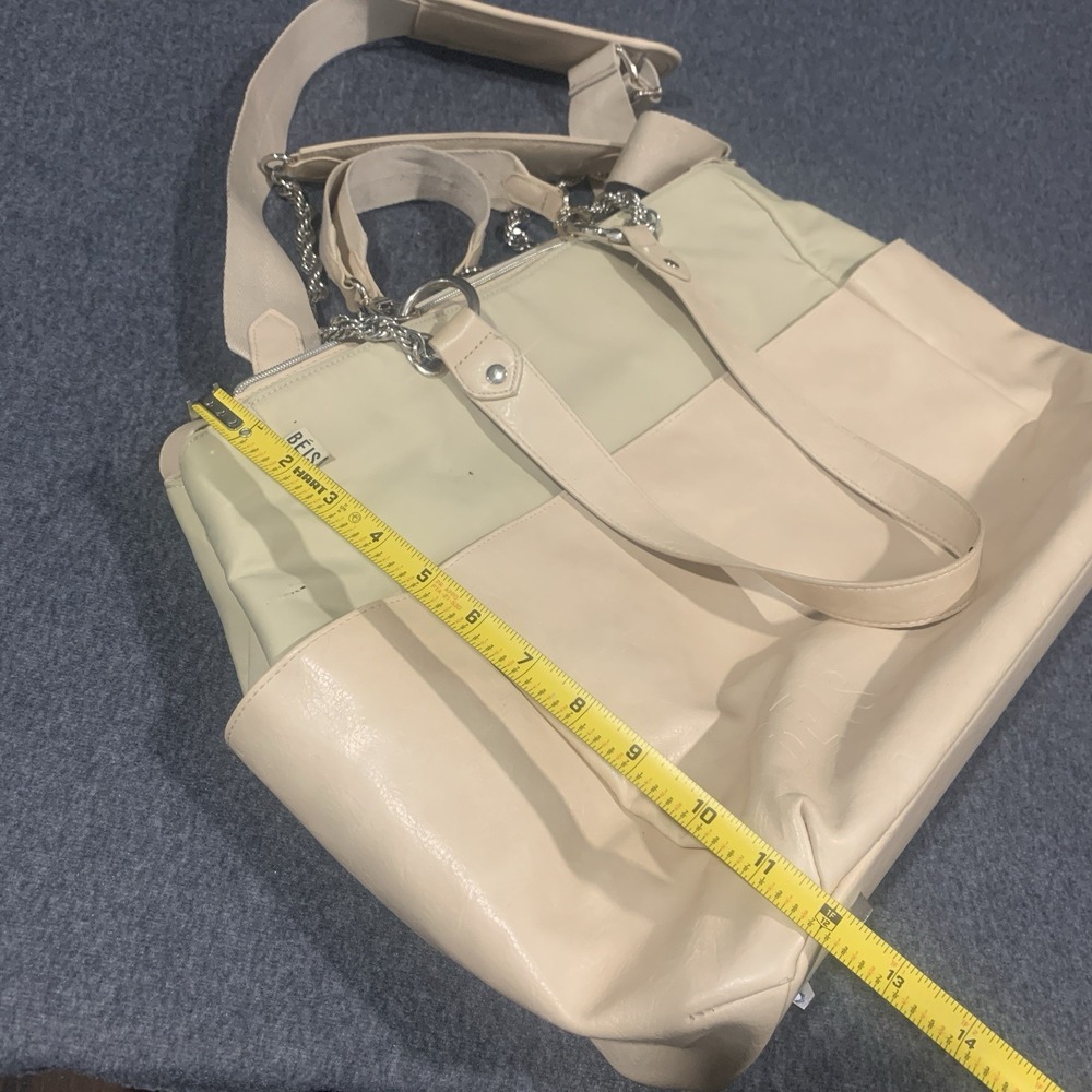 Beis The Baby Bag in Beige/Cream Trim Vegan Leather Multi Straps - Picture 15 of 16